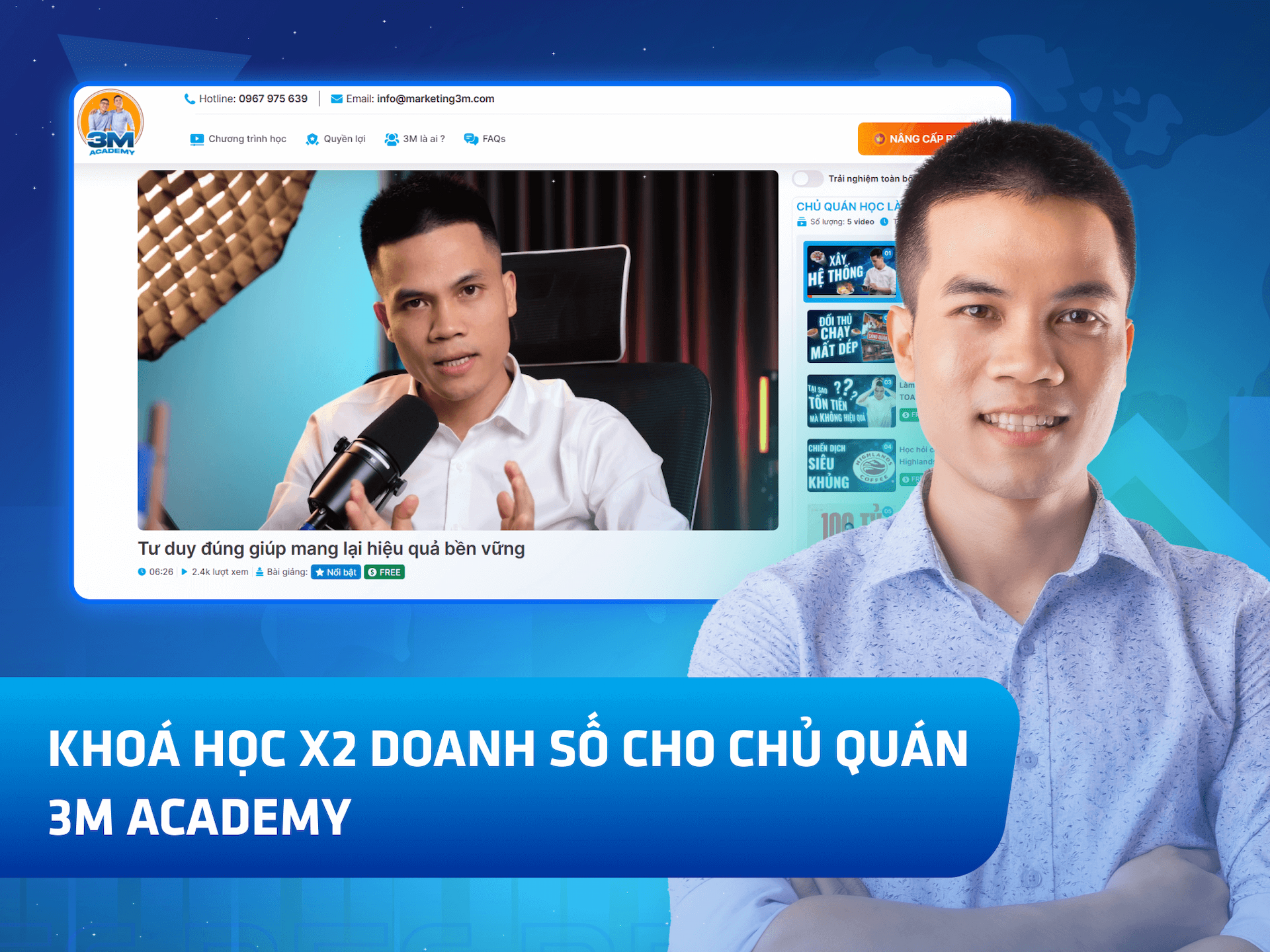Hình khóa học 3M Academy - HÀNH TRÌNH X2 DÀNH CHO CHỦ QUÁN trên MONA Academy