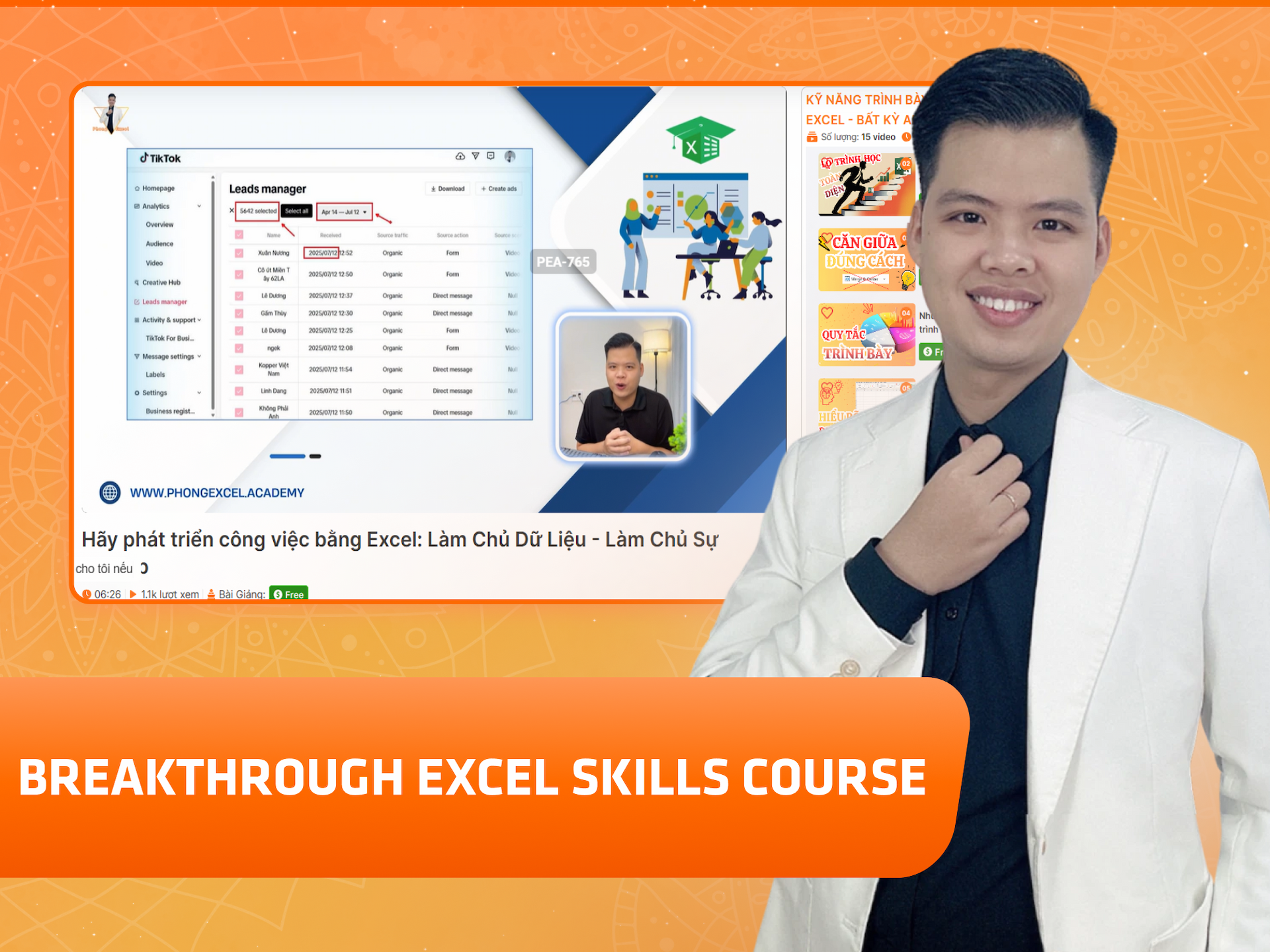 Hình khóa học Breakthrough Excel Skills Course trên MONA Academy