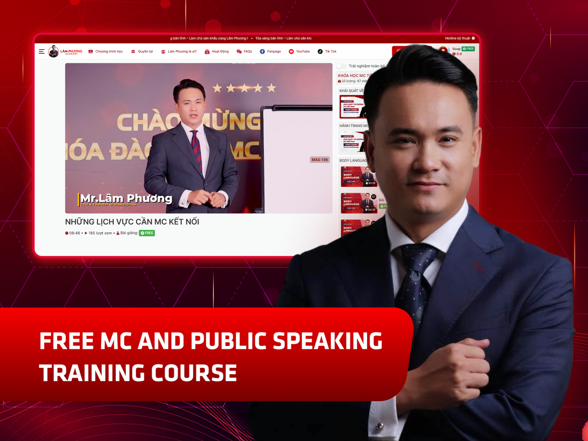 Hình khóa học Lam Phuong Academy trên MONA Academy