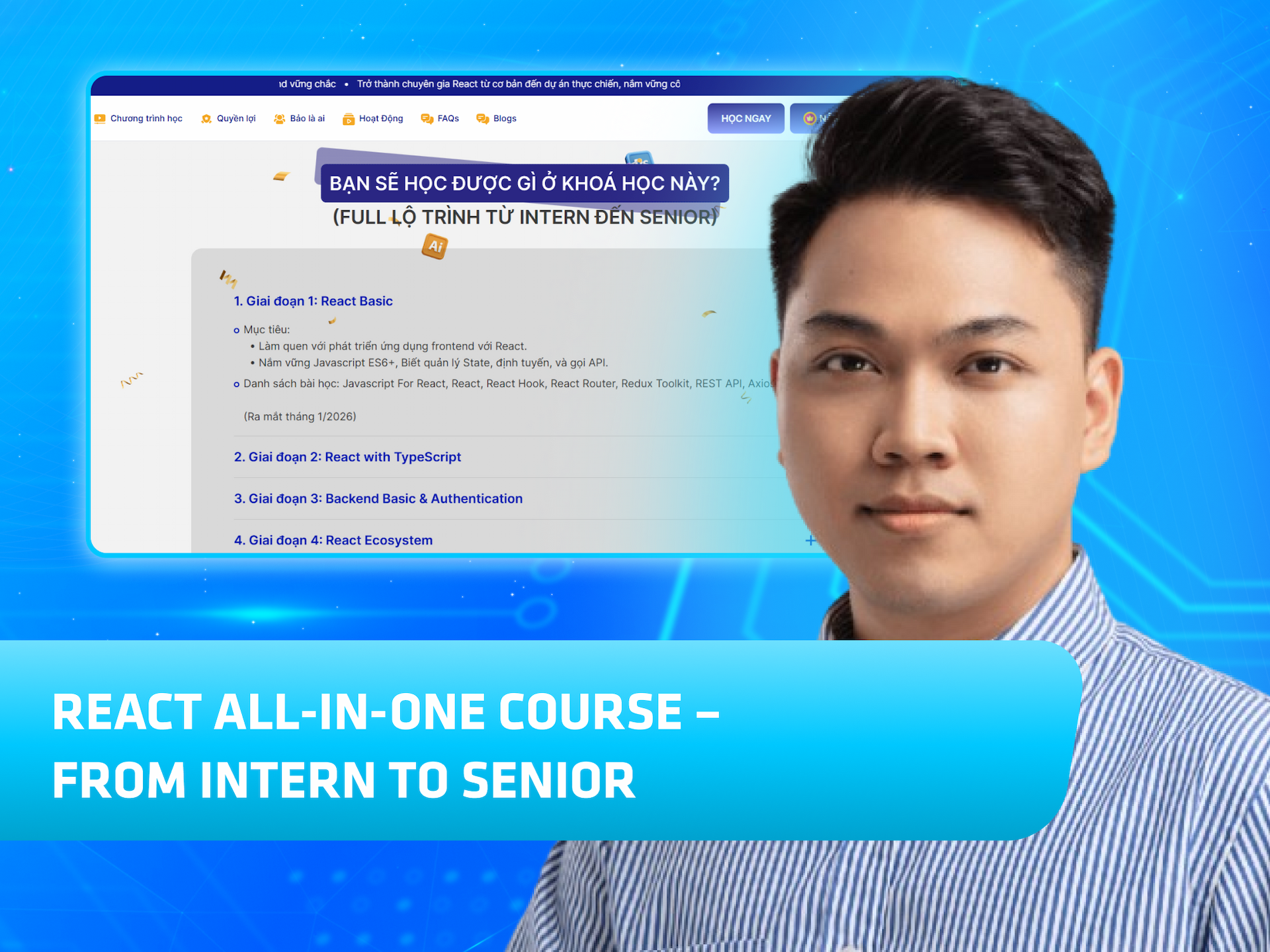 Hình khóa học React All-in-One Course – From Intern to Senior trên MONA Academy
