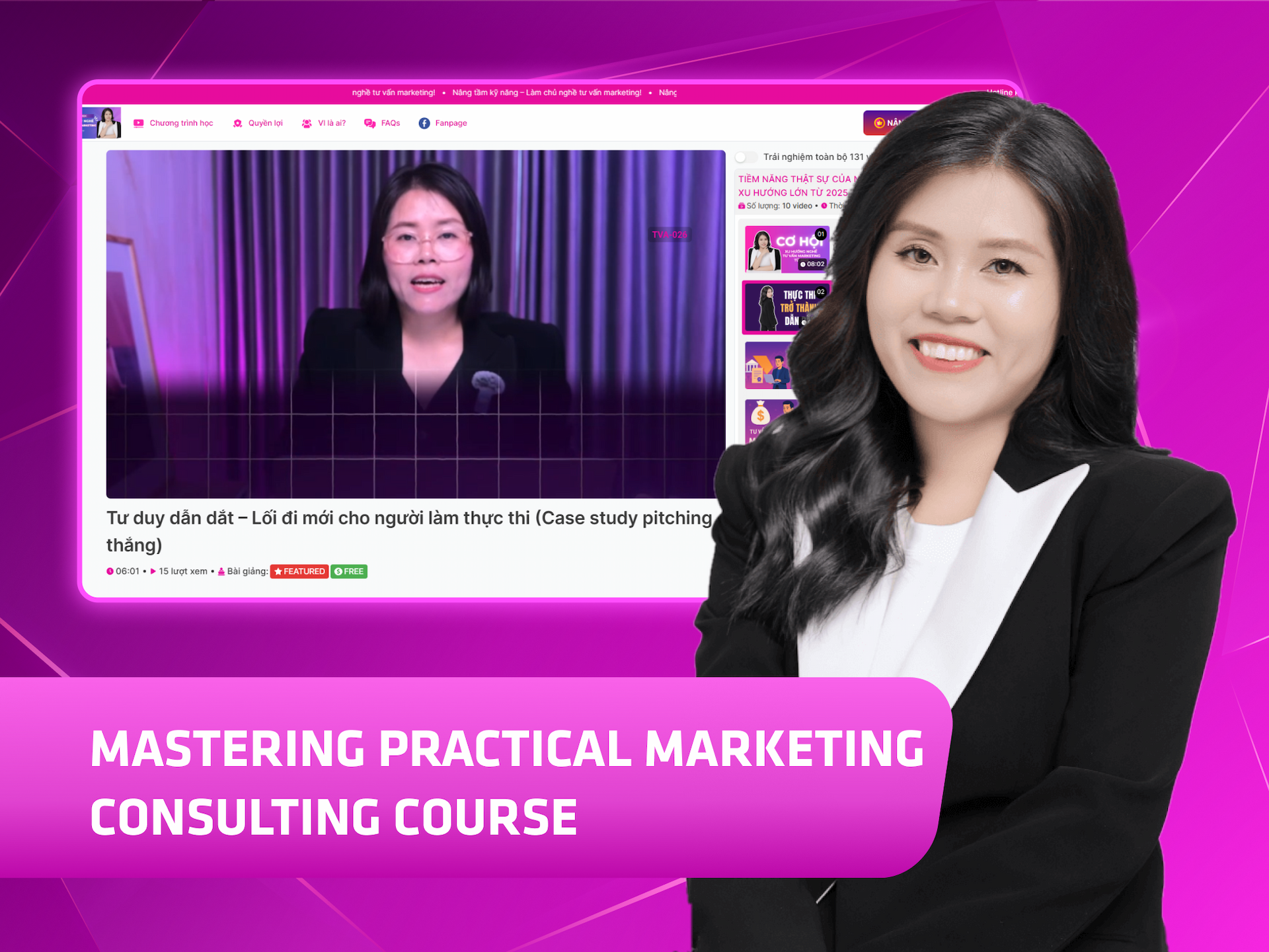 Hình khóa học Tuong Vi Academy trên MONA Academy