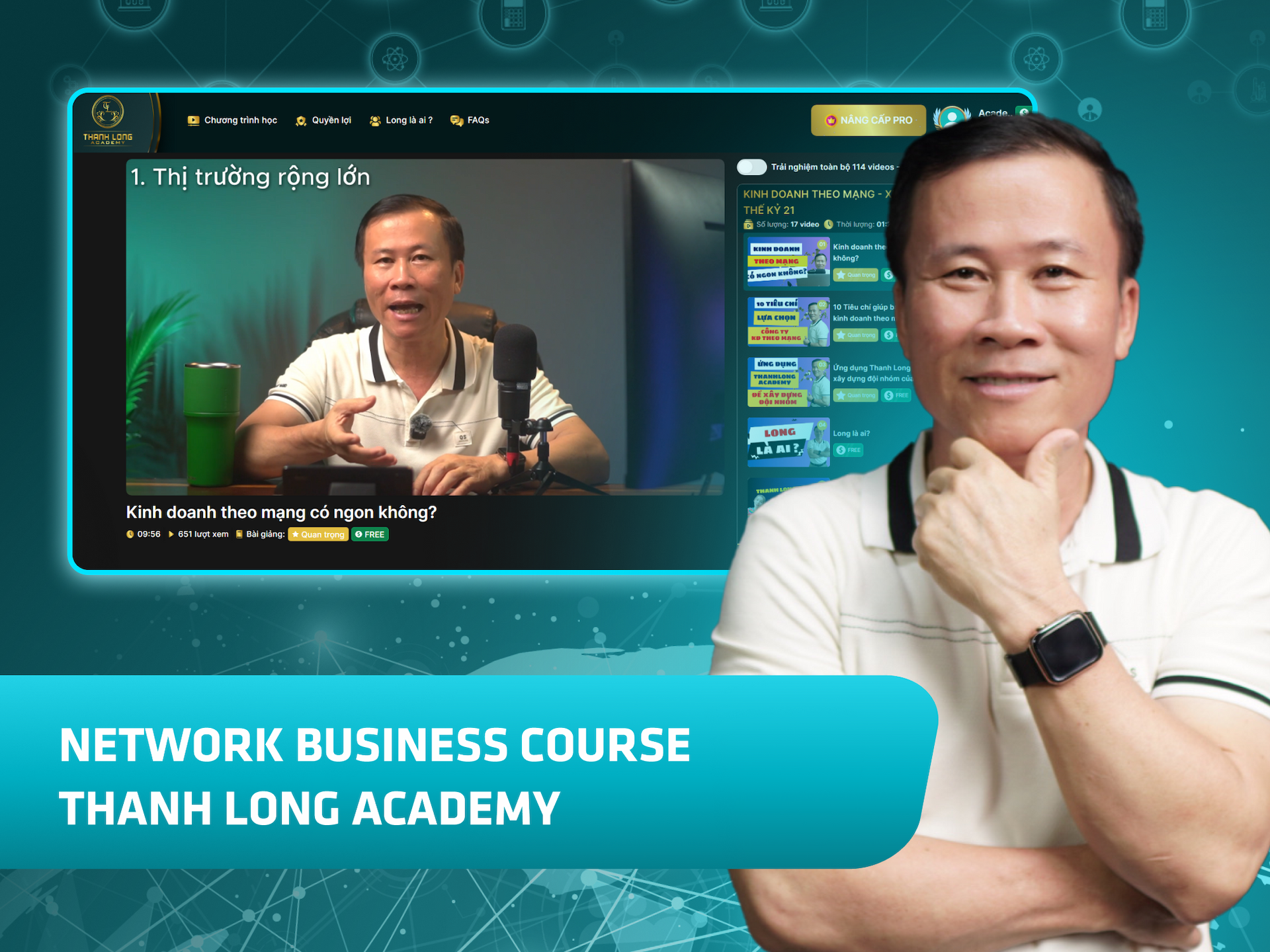 Hình khóa học Thanh Long Academy trên MONA Academy