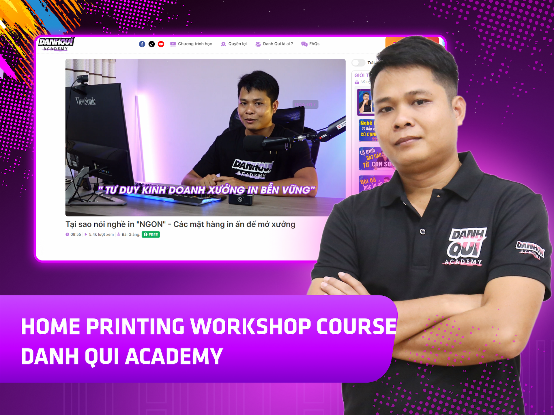 Hình khóa học danhqui.academy trên MONA Academy