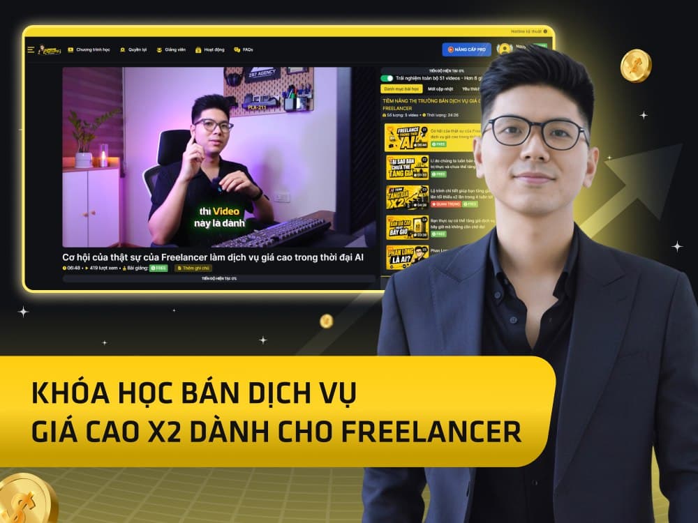 Hình khóa học High-Ticket Service Sales Course (2x Your Revenue) for Freelancers trên MONA Academy