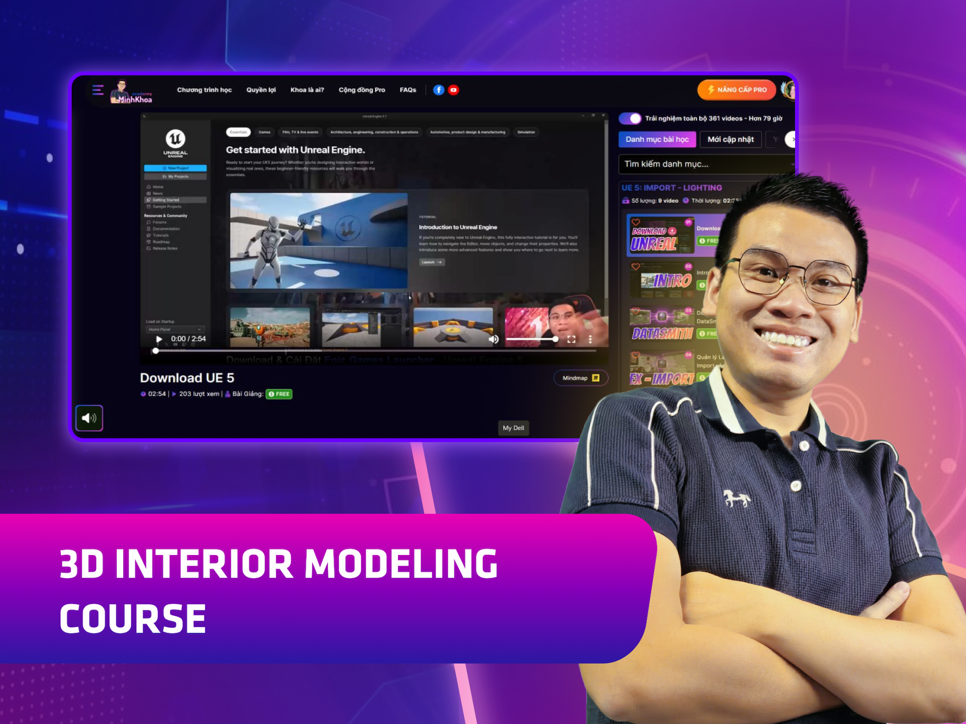 Hình khóa học 3D Interior Modeling Course trên MONA Academy