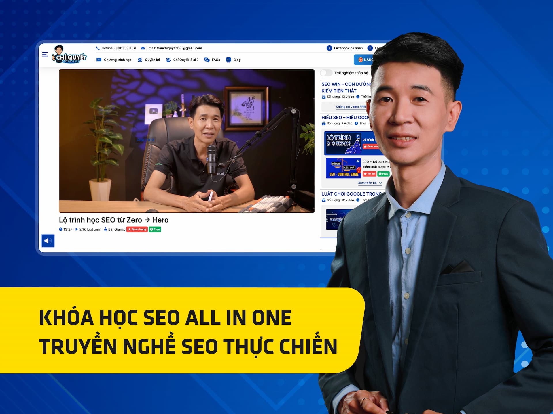 Hình khóa học Chí Quyết Academy trên MONA Academy